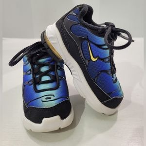 NIKE AIR MAX PLUS TODDLER SIZE 6C HYPER BLUE BLACK OMBRE SNEAKER RARE BV5975-003